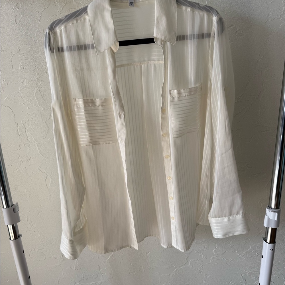 Express Sheer Cream Shirt